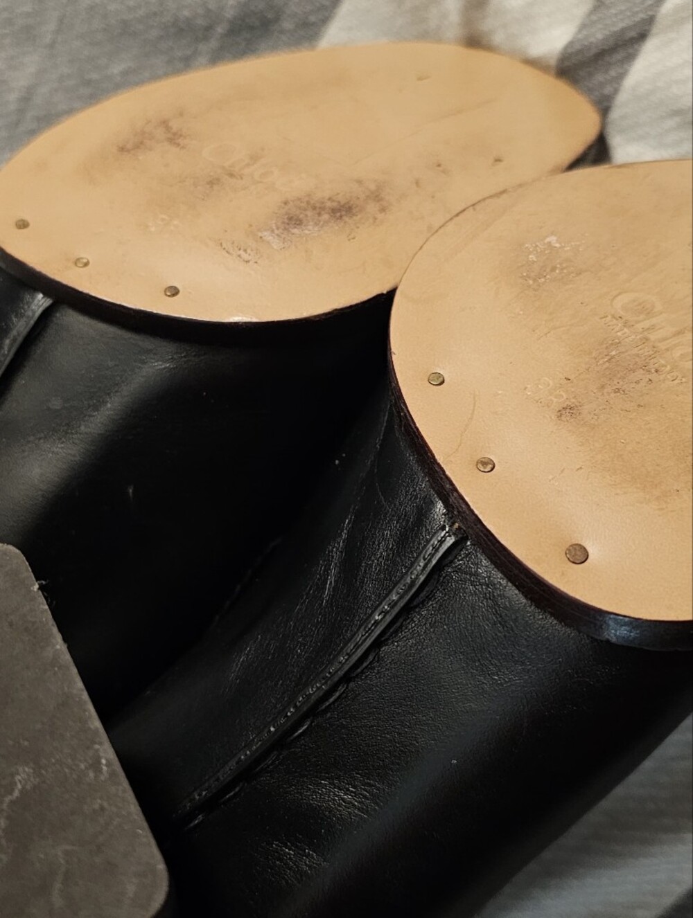 Chloé Black Leather Ankle Boots Size 38 - Picture 4 of 4
